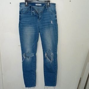 Cello holy rustic jeans with fringed ankles